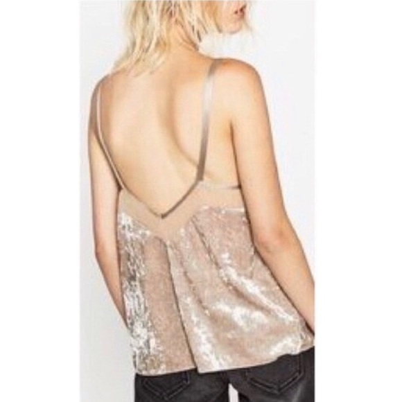 ZARA velvet strap tank top SIZE MEDIUM - Picture 2 of 12